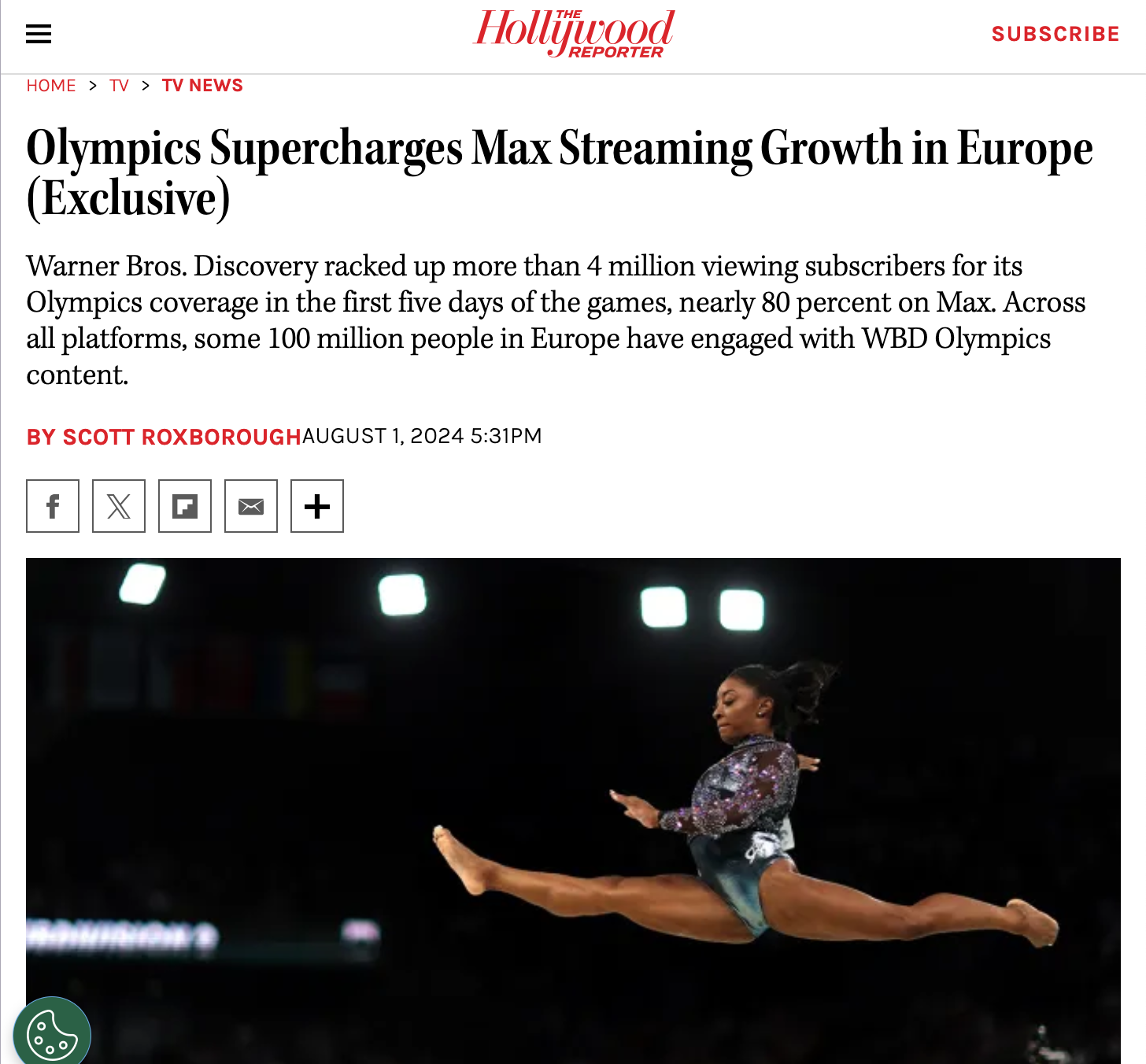 Max Olympics launch screen