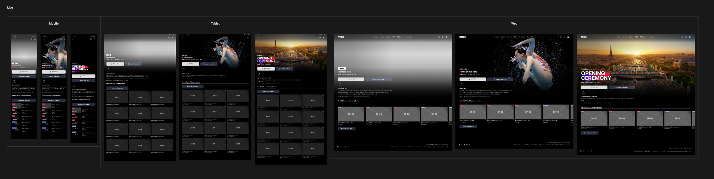 Max 2024 Paris Olympics event details page