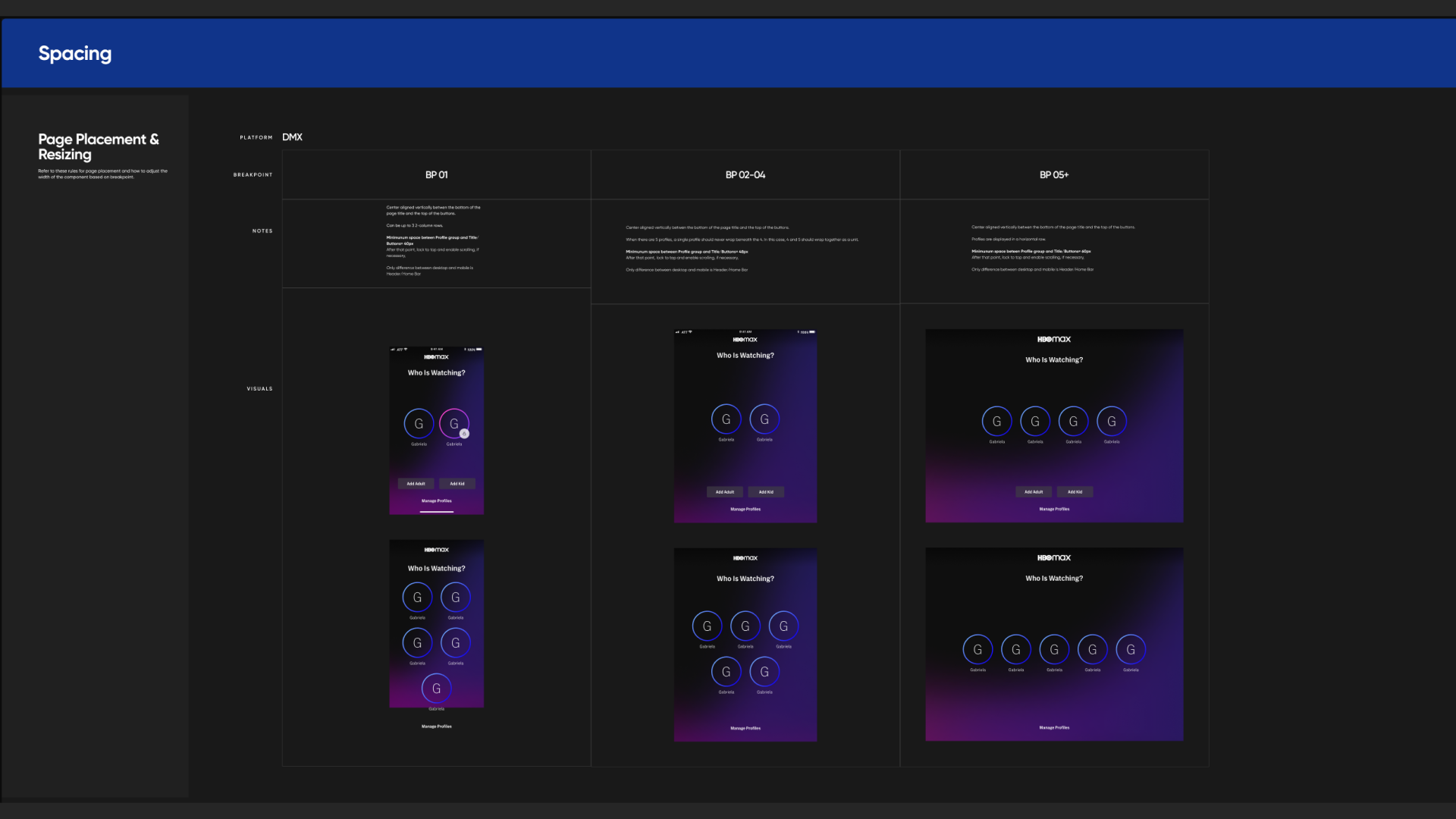 Profile switching responsive interface