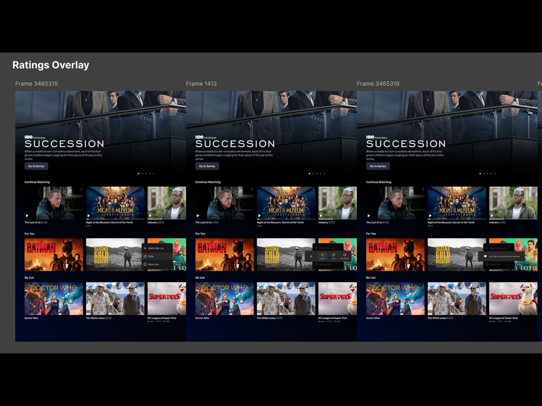 Comp of a web interaction where buttons expand on click.