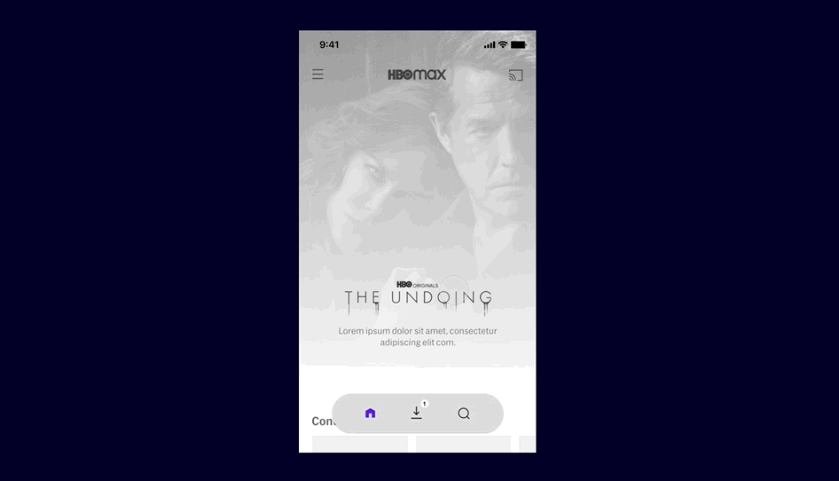 Animated navigation floating behavior