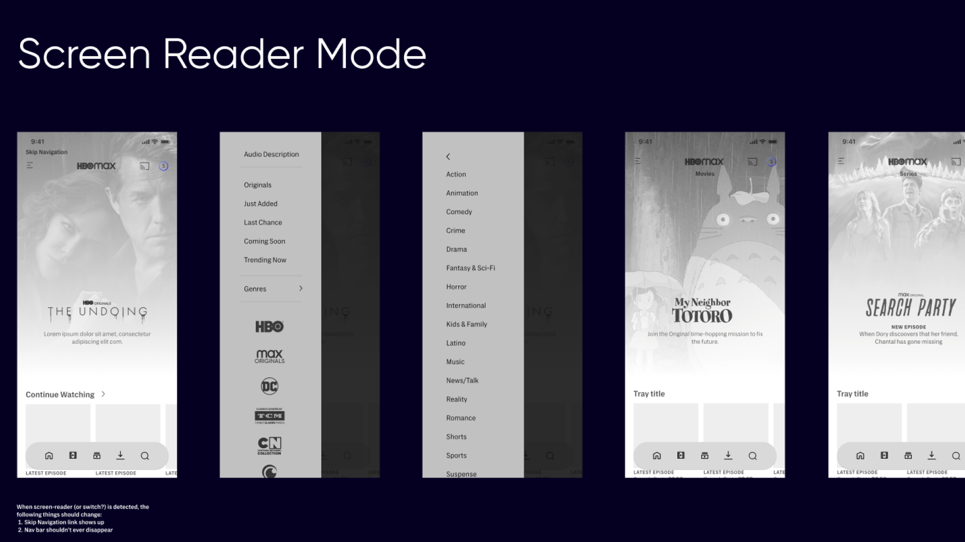 Round 5 navigation refinement - responsive states