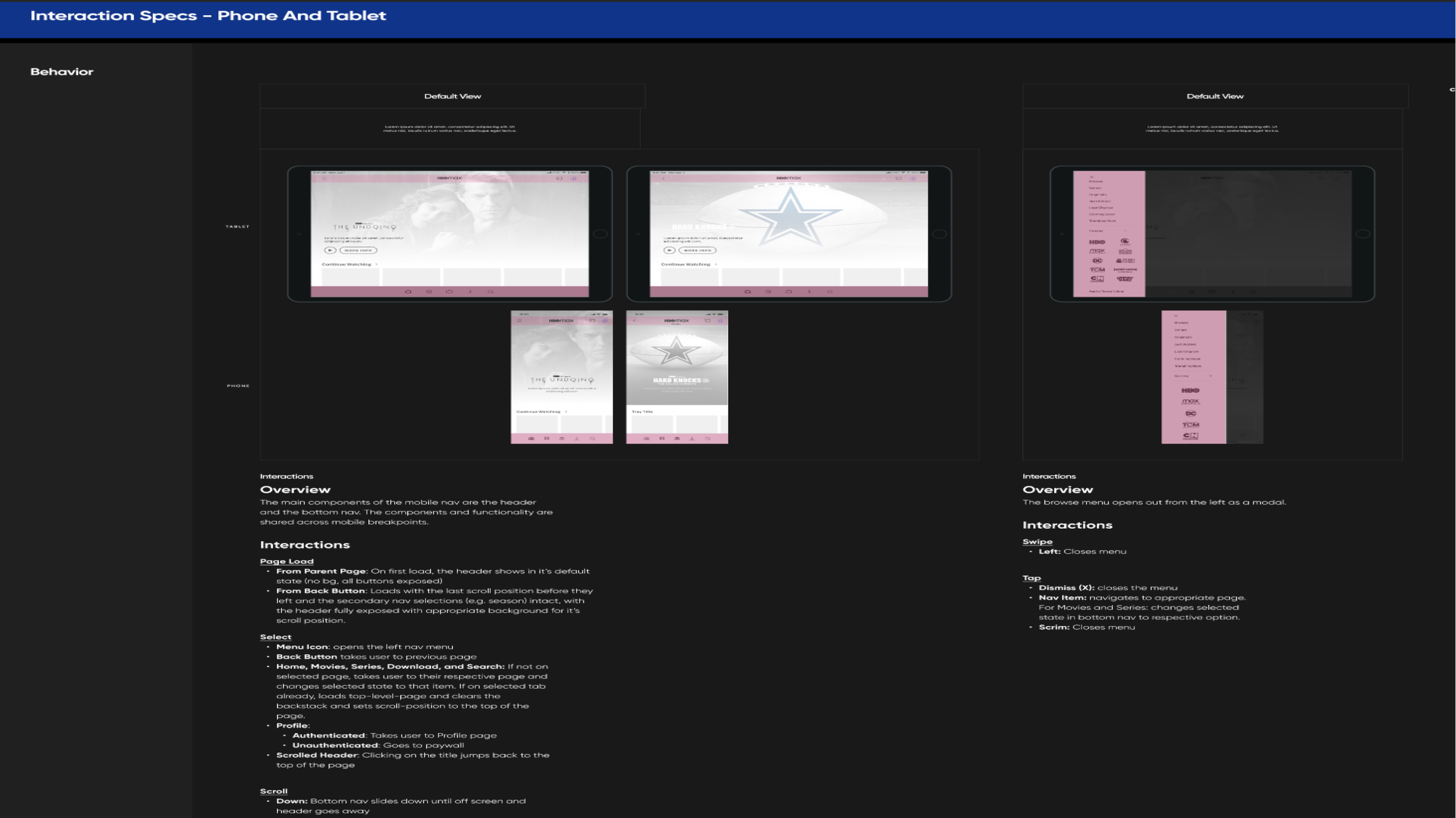 Navigation specification sheet 3